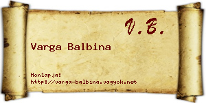 Varga Balbina névjegykártya